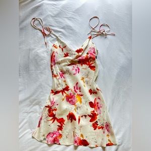 Zara floral satin mini dress size xs